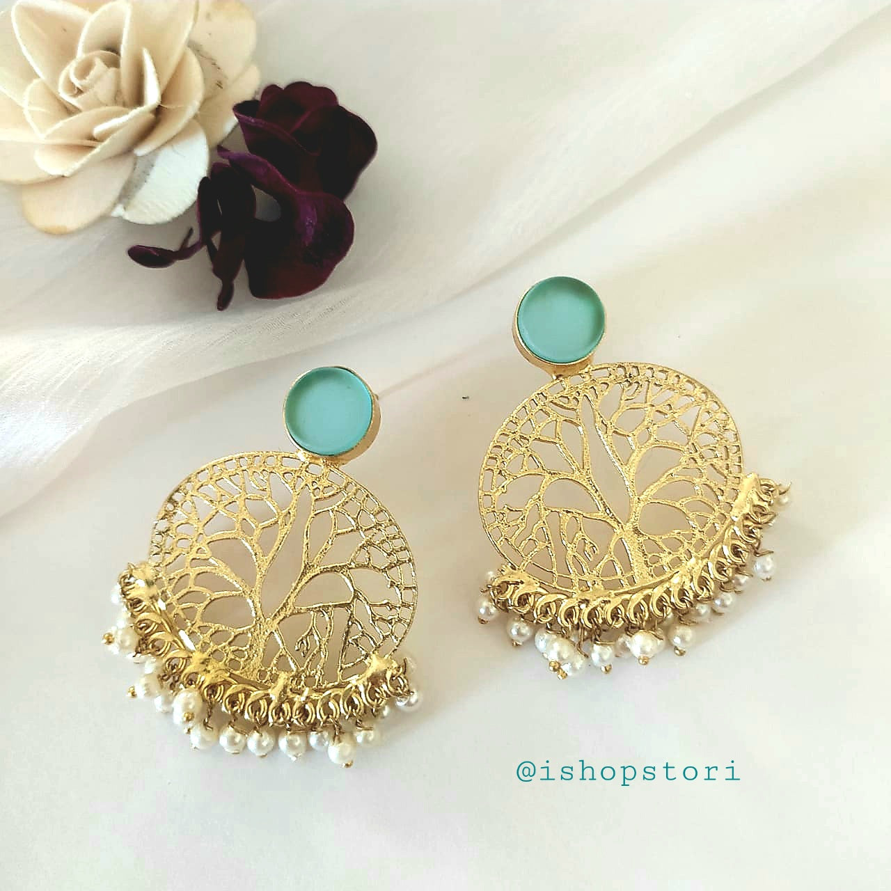 Koami Raw Stone & Pearl Earrings