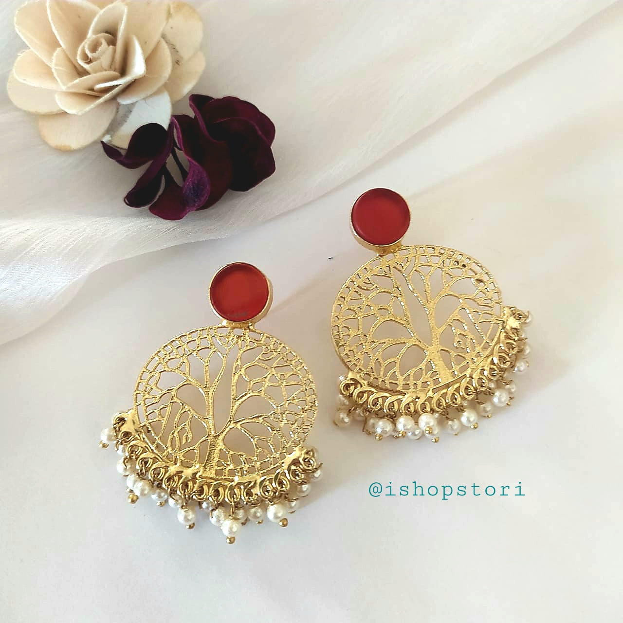Koami Raw Stone & Pearl Earrings