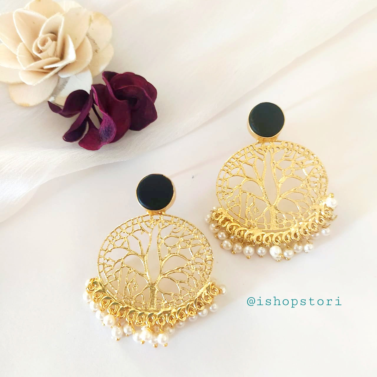 Koami Raw Stone & Pearl Earrings