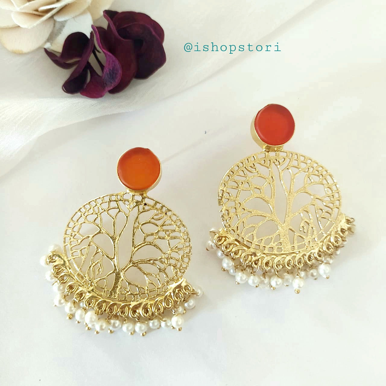 Koami Raw Stone & Pearl Earrings