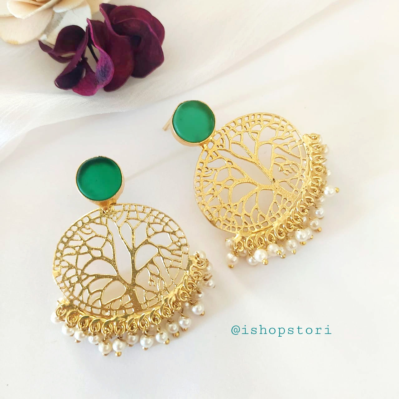Koami Raw Stone & Pearl Earrings