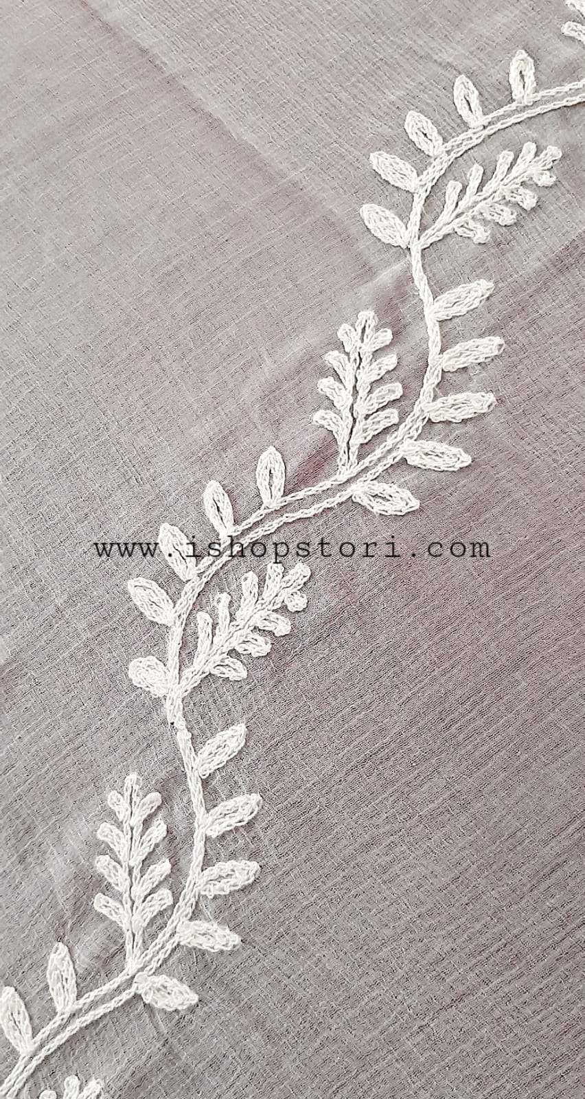 Embroidered Leheriya Jaal Chiffon Lucknowi Chikankari Dupatta