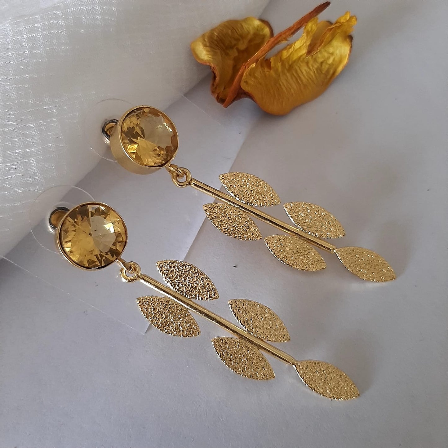 Sagarika Golden Florence Drop Earrings