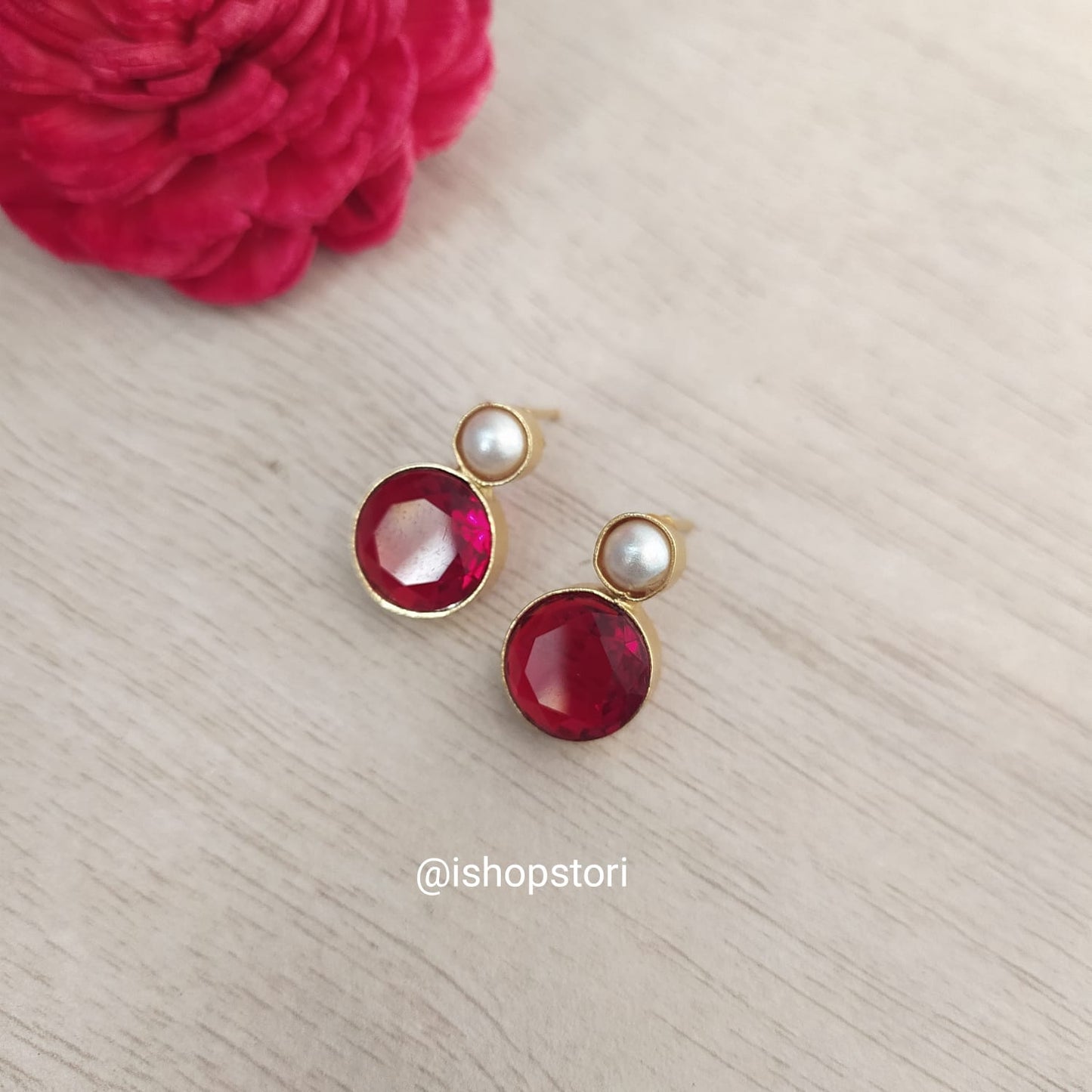 Zenaida Fresh Water Pearl & Stone Earrings