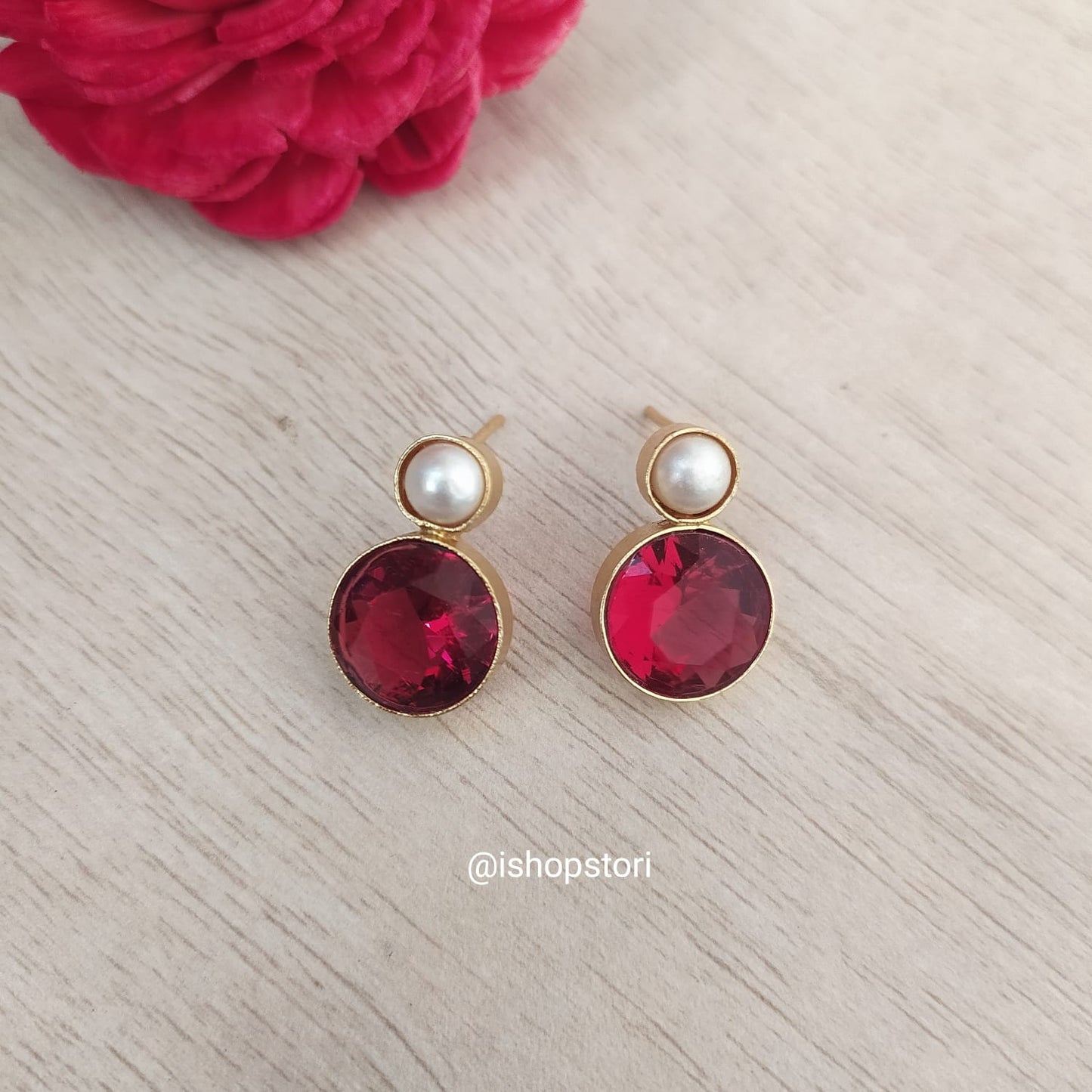 Zenaida Fresh Water Pearl & Stone Earrings