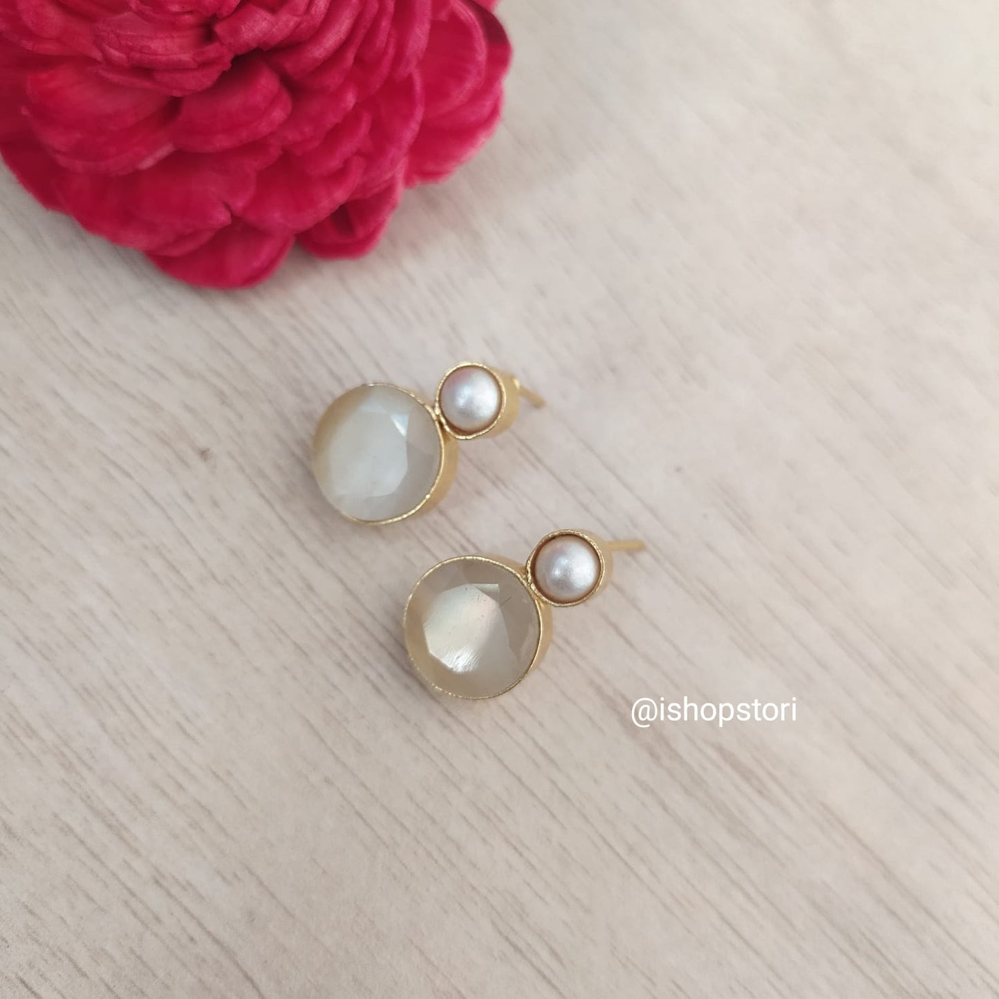 Zenaida Fresh Water Pearl & Stone Earrings