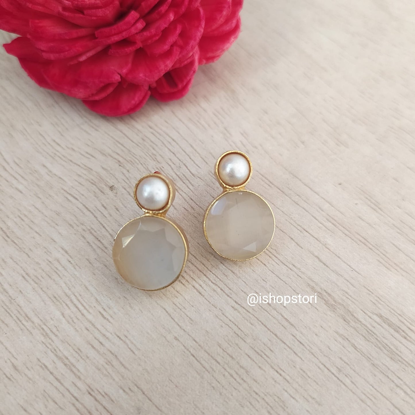 Zenaida Fresh Water Pearl & Stone Earrings