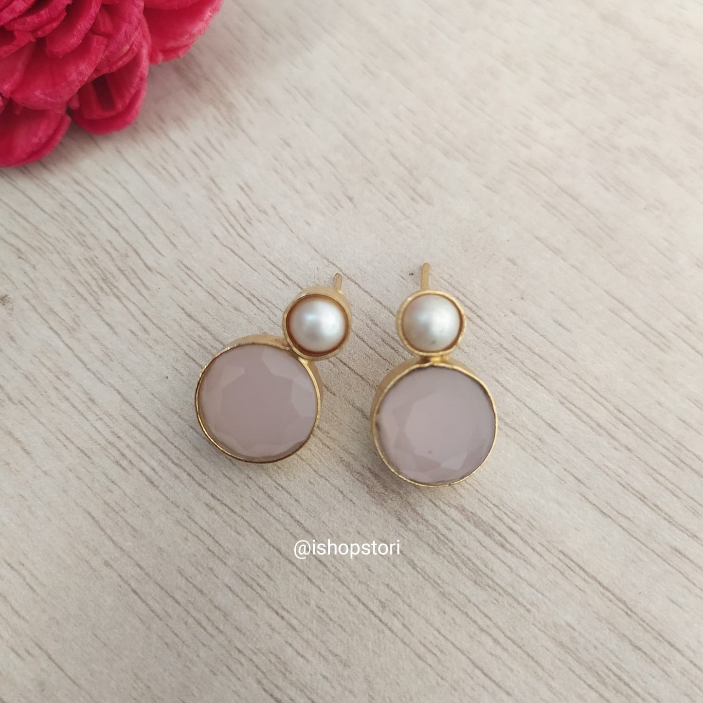 Zenaida Fresh Water Pearl & Stone Earrings