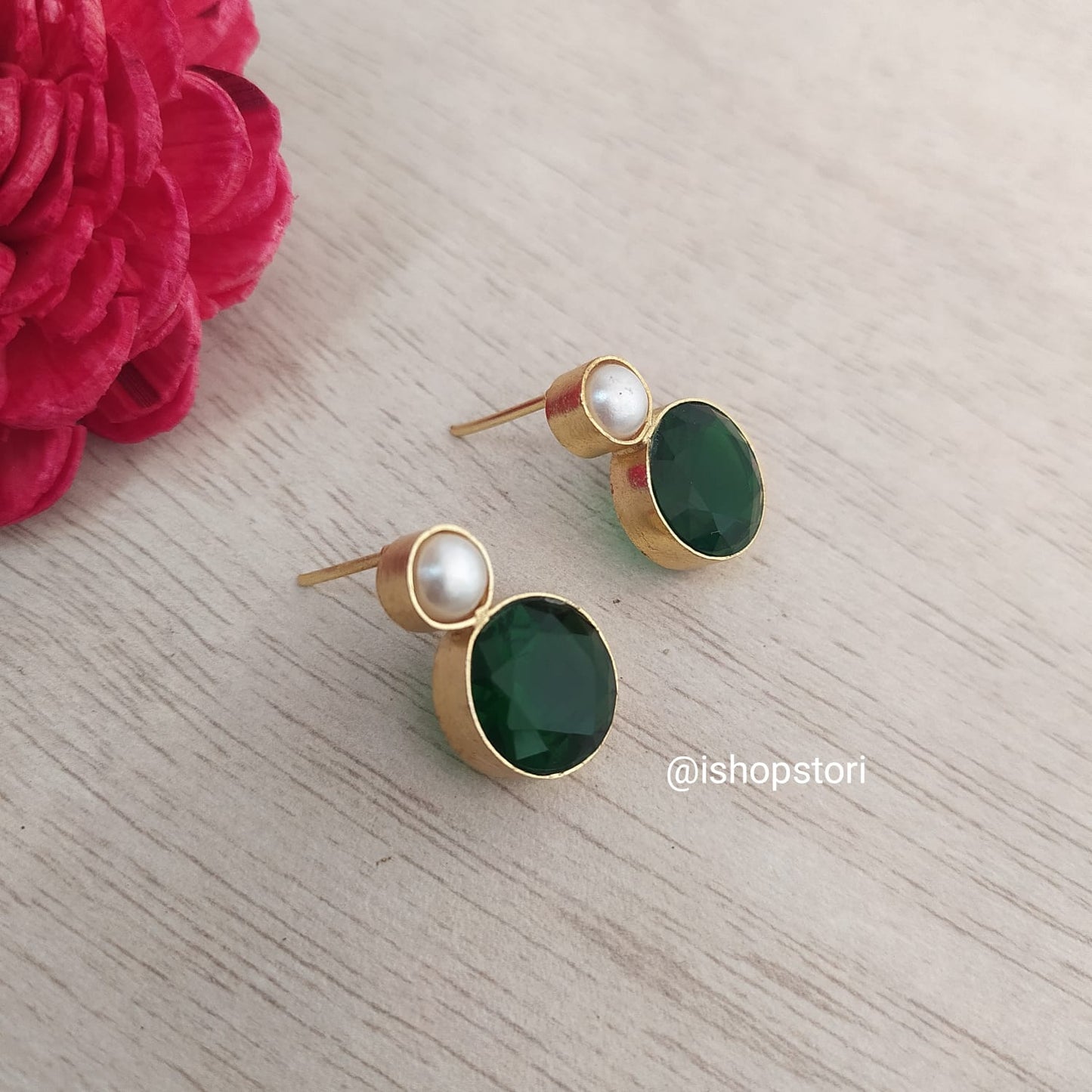 Zenaida Fresh Water Pearl & Stone Earrings