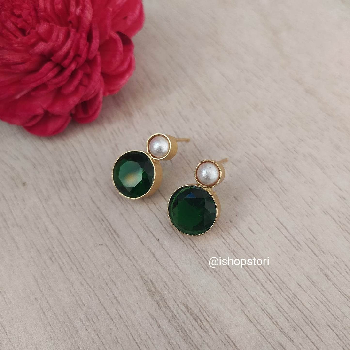 Zenaida Fresh Water Pearl & Stone Earrings