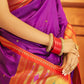 Purple Paithani Soft Silk Saree
