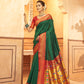 Lush Green Paithani Soft Silk Saree