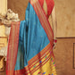 Teal Blue Paithani Soft Silk Saree