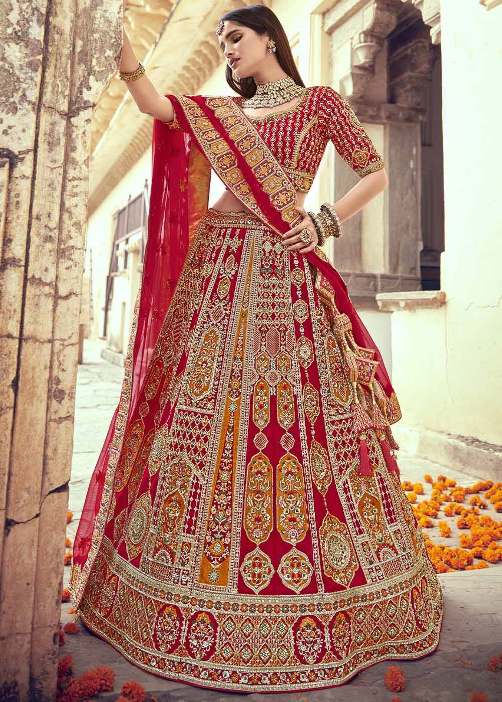 Buy Red Lehenga In Online-STORI
