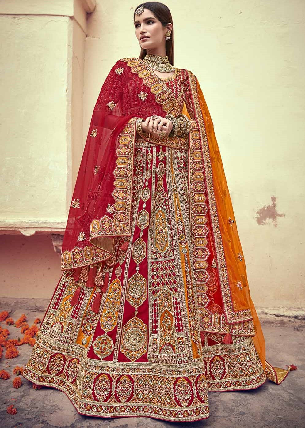 Buy Red Lehenga In Online-STORI