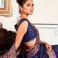 Buy Blue Banarasi Silk Saree In Online-STORI