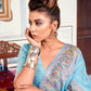 Shop Blue Banarasi Silk Saree Online-STORI