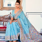 Shop Blue Banarasi Silk Saree Online-STORI