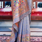 Buy Grey Banarasi Silk Saree Online-STORI