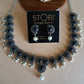 Rutuja Studded Stone Oxidised Necklace Set