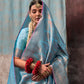 Blue Handloom Woven Silk Saree Online in India