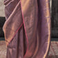Mauve Handloom Woven Silk Saree Online in India