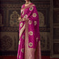 Hot Pink Banarasi Handloom Silk Saree