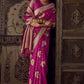 Hot Pink Banarasi Handloom Silk Saree