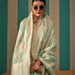 Pear Green Handloom Woven Linen Saree Online in India