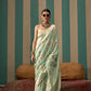 Pear Green Handloom Woven Linen Saree Online in India