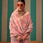 Light Pink Handloom Woven Linen Saree Online in India