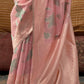 Light Pink Handloom Woven Linen Saree Online in India