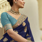 Shop Navy Blue Handloom Silk Saree for Festive Wear at STORI.
