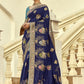 Shop Navy Blue Handloom Silk Saree for Festive Wear at STORI.