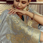Shop Light Grey Handloom Silk Saree for Festive Wear at STORI.
