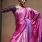 Pink & Purple Bollywood Satin Crepe Sarees Online in India