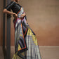 Cloudy Grey Bollywood Satin Crepe Sarees Online in India