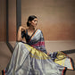 Cloudy Grey Bollywood Satin Crepe Sarees Online in India