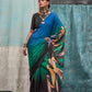 Multicolor Printed Pure Crepe Silk Sarees Online in India & USA - STORI
