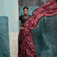 Maroon Printed Pure Crepe Silk Sarees Online in India & USA - STORI