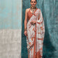 Brown Printed Pure Crepe Silk Sarees Online in India & USA - STORI