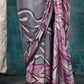 Soot Grey Floral Silk Sarees Online in India & USA - STORI