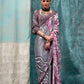 Soot Grey Floral Silk Sarees Online in India & USA - STORI
