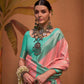 Pastel Pink Handloom Woven Silk Saree Online in India