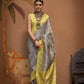 Grey Handloom Woven Silk Saree Online in India