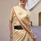 Gold Cream Satin Silk Saree Online in India