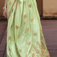 Tea Green Satin Silk Saree Online in India
