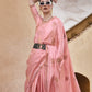 Salmon Pink Satin Silk Saree Online in India