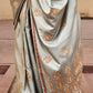 Grey Satin Silk Saree Online in India