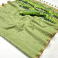 Green Spun Handloom Woven Silk  Saree Online in India